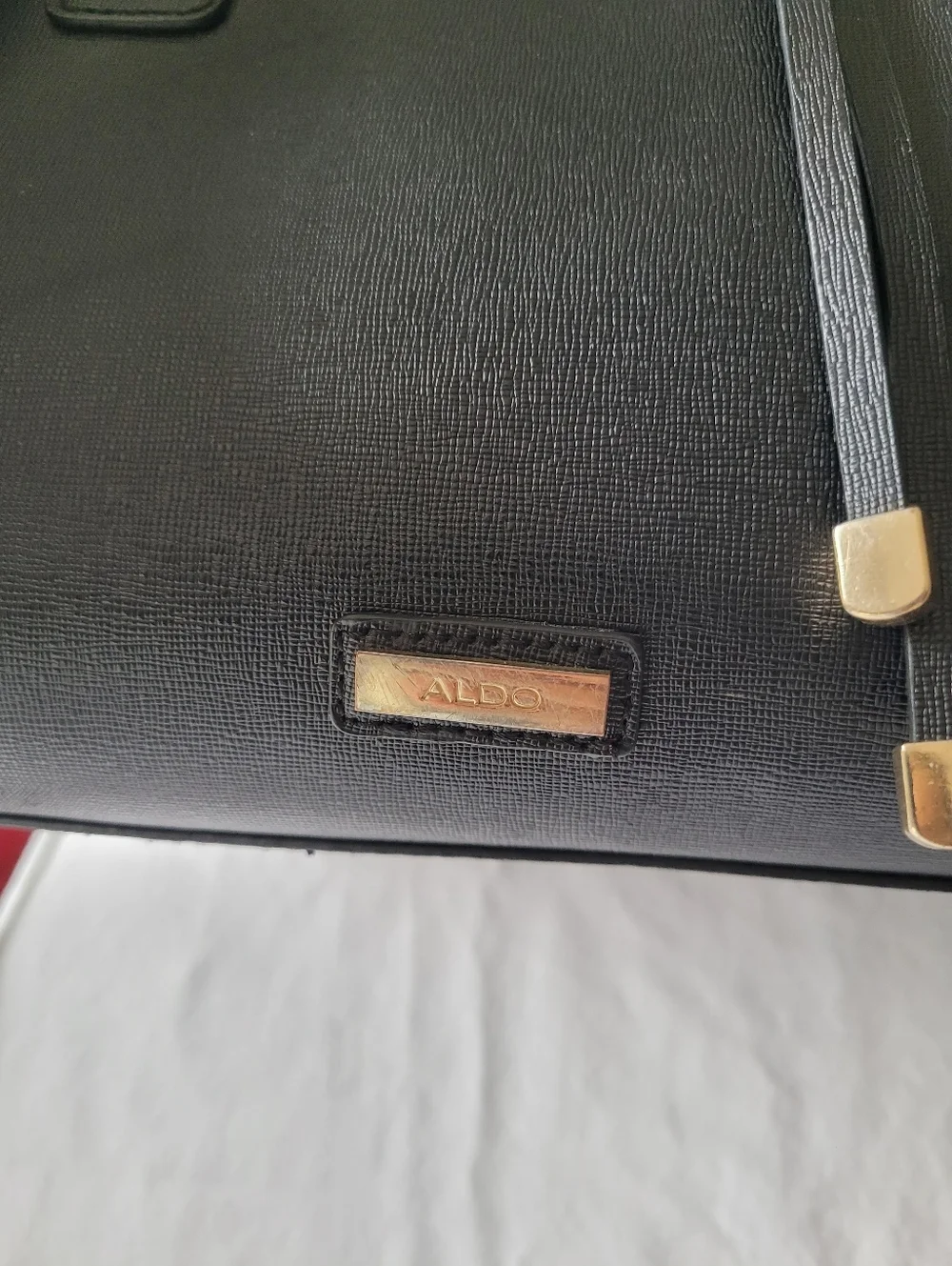 ALDO Classic Black Tote with Red Interior - Structured Women's Handbag